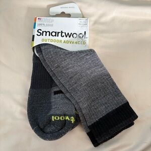 NWT Smartwool Socks Advanced Light Cushion Hiking Crew Length gray and Black